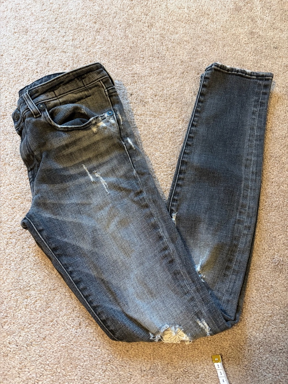 💚 R13 - Allison Skinny - Black Distressed Jeans - Size 27 - Made in Italy